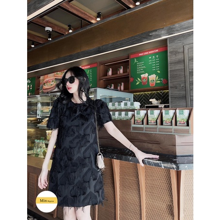 BL04 - Váy xuông phối họa tiết 2 lớp siêu xinh