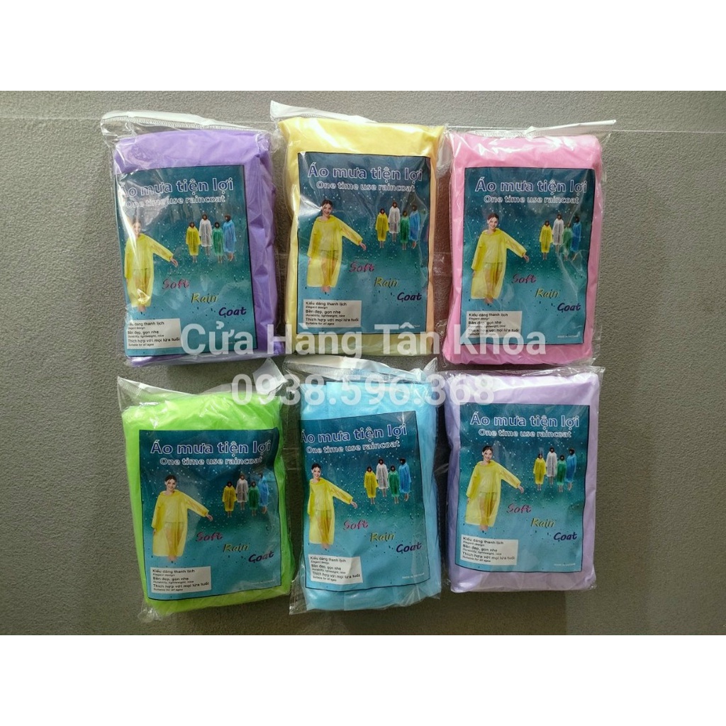 (Combo 10 cái) Áo mưa nilon tiện lợi LOẠI TỐT, NHÁM CÓ GÂN DÀY ĐẸP dùng 1 lần (Giao Màu Ngẫu Nhiên)
