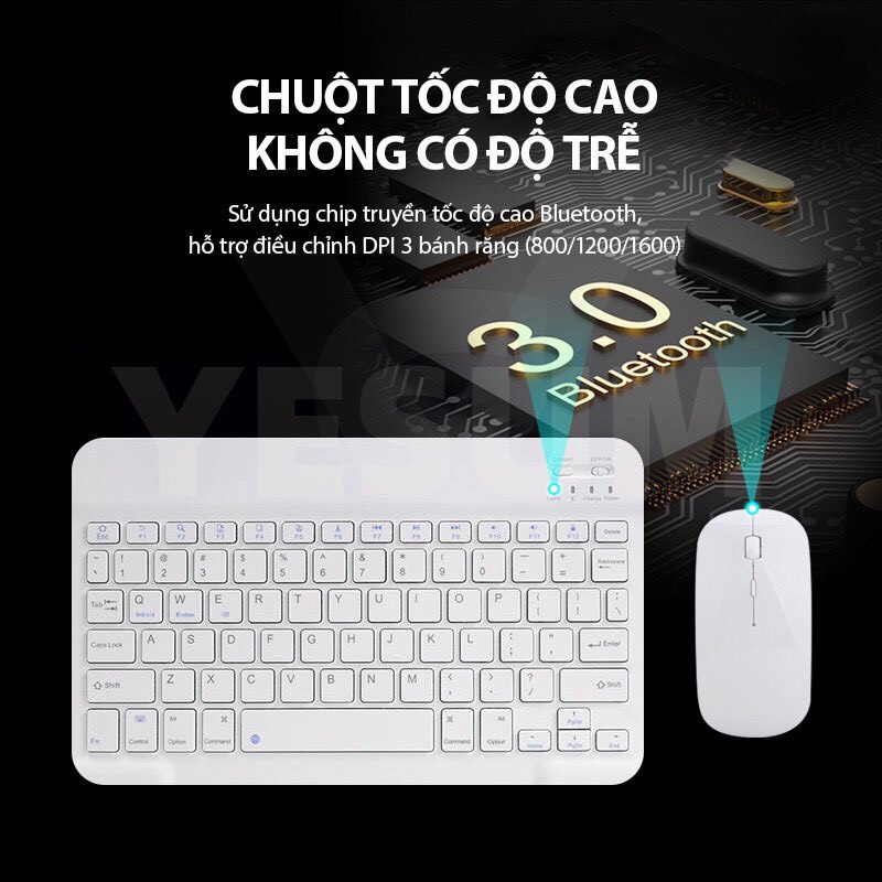 bàn phím chuột không dây bluetooth văn phòng mini 10 inch / máy tính bàn phím chuột bộ đồ