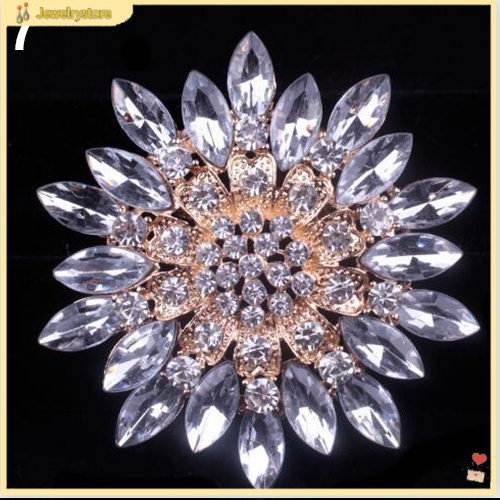 Ghim Cài Áo Hợp Kim Hình Hoa Đính Đá Lấp Lánh Thời Trang Cho Nữ