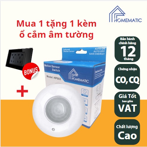 Công Tắc Cảm Biến Hồng Ngoại Lắp Nổi Gắn Trần Homematic HP003