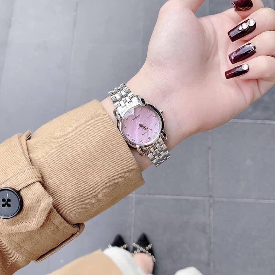 Đồng hồ nữ chính hãng Citizen EM0710-54Y - Máy Pin năng lượng ánh sáng- kính cứng cường lực