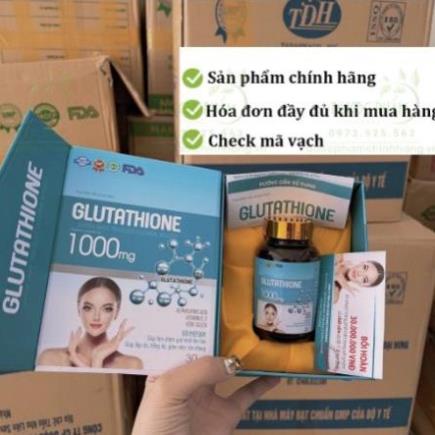 Viên Uống GLUTATHIONE 1000mg Giúp Da Mờ Nám, Hỗ Trợ Trắng Da, Chậm Quá Trình Lão Hóa Da