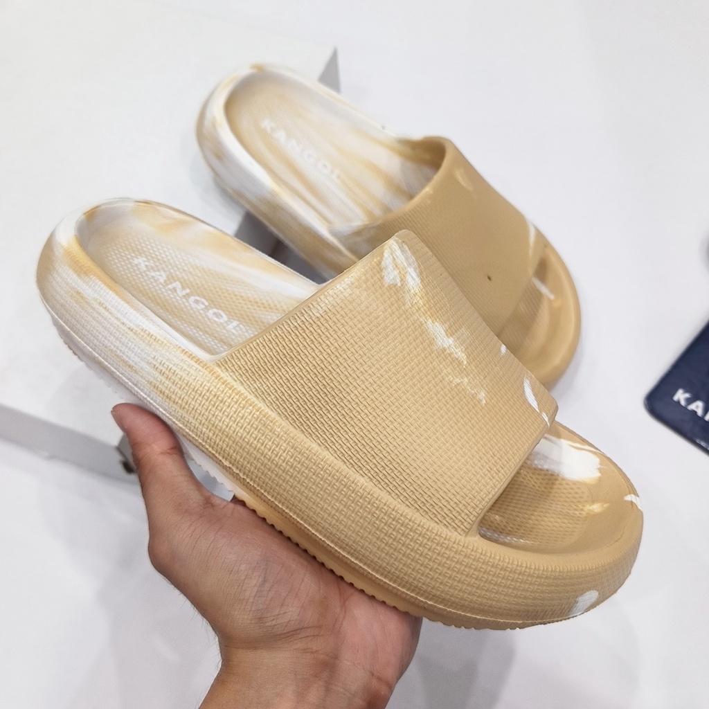 Dép Kangol bánh mì màu khaki êm ái 6255762585