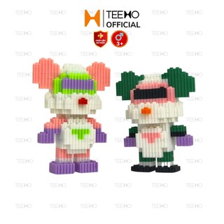 Mô hình lắp ráp gấu bearbrick mini lắp ráp 3d cute Teemo LG 51