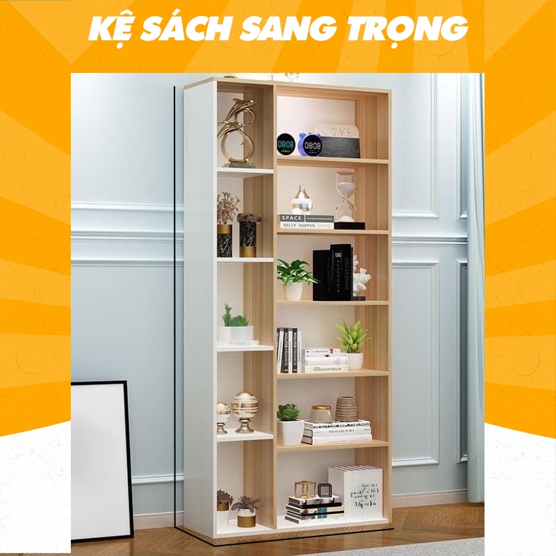 Kệ gỗ đa năng, kệ sách sang trọng, phù hợp với mọi ngôi nhà, bền và đẹp  chất gỗ MDF dày 12mm kích thước 130x60x17cm | Shopee Việt Nam