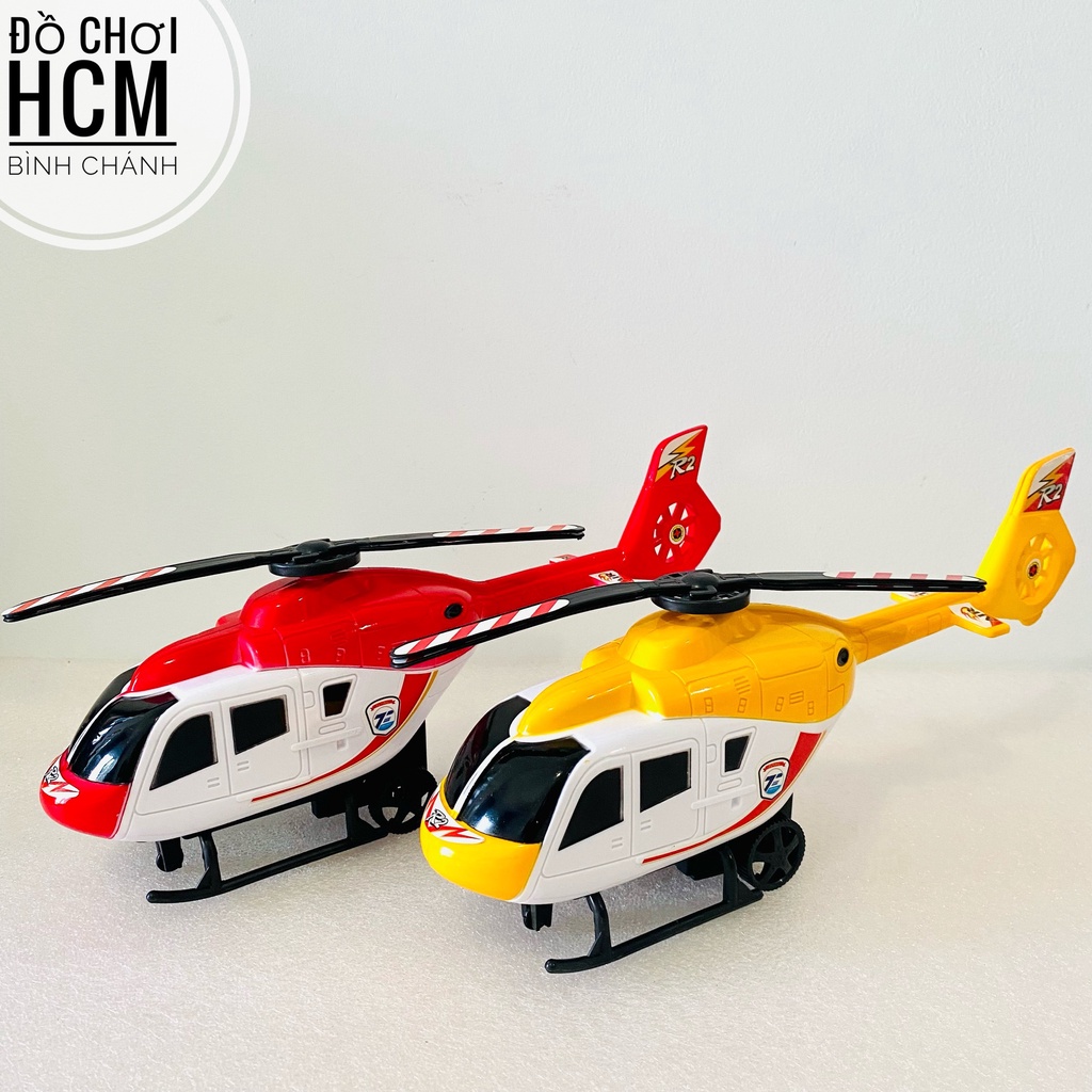 Đồ chơi trẻ em máy bay trực thăng helicopter đà đẩy dành cho bé thích mô hình xe bánh trớn JF369-1