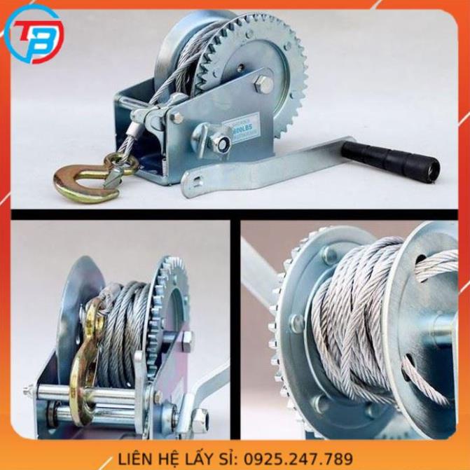 Tời quay tay 1000LBS, tời kéo tay tải kéo 450 Kg, tải nâng an toàn