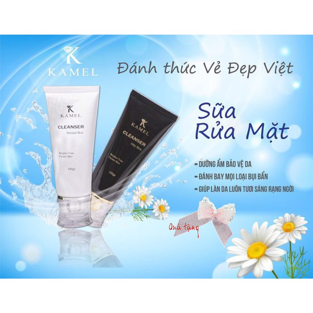 Sữa Rửa mặt kamel Cleanser Normal skin, kem dưỡng ẩm da mặt chuyên dành cho da dầu và da mụn