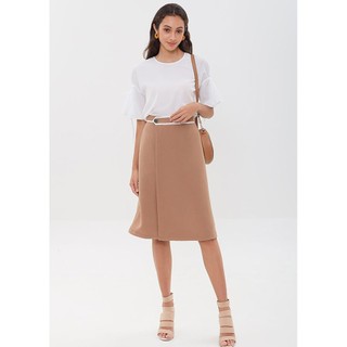 MARC FASHION Váy midi đắp chéo viền lưng BAJH043120