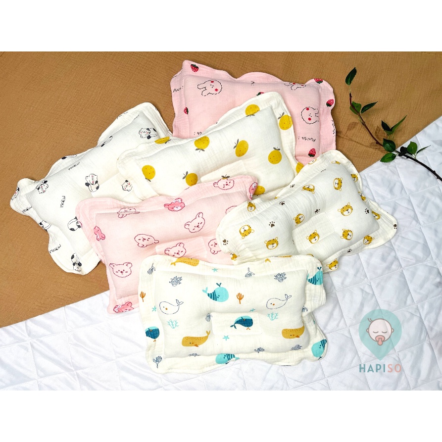 Gối Xô Sơ Sinh Chữ Nhật Muslin