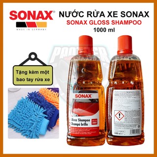 Nước Rửa Xe Sonax Gloss Shampoo 1 Lít tặng kèm một tay rửa xe
