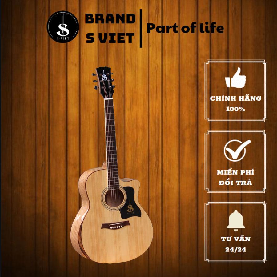 Đàn guitar acoustic cao cấp gỗ thịt, có ty mã Custom-ES32 chính hãng S Việt