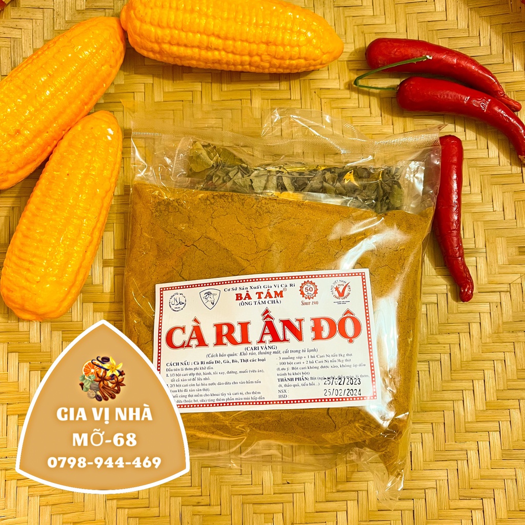 Bột gia vị cà-ri Ấn Độ Bà Tám - gói 500gr