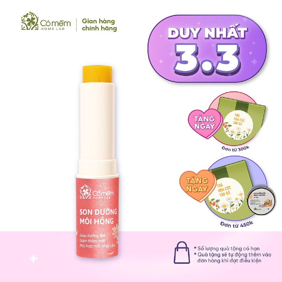 Son dưỡng Môi Hồng Siêu Dưỡng Vitamin E Cỏ Mềm 3,6g