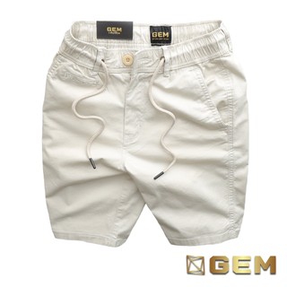 Quần short nam kaki lưng thun co giãn thoải mái, quần đùi nam lưng thun chất kaki co giãn GEM - Kem