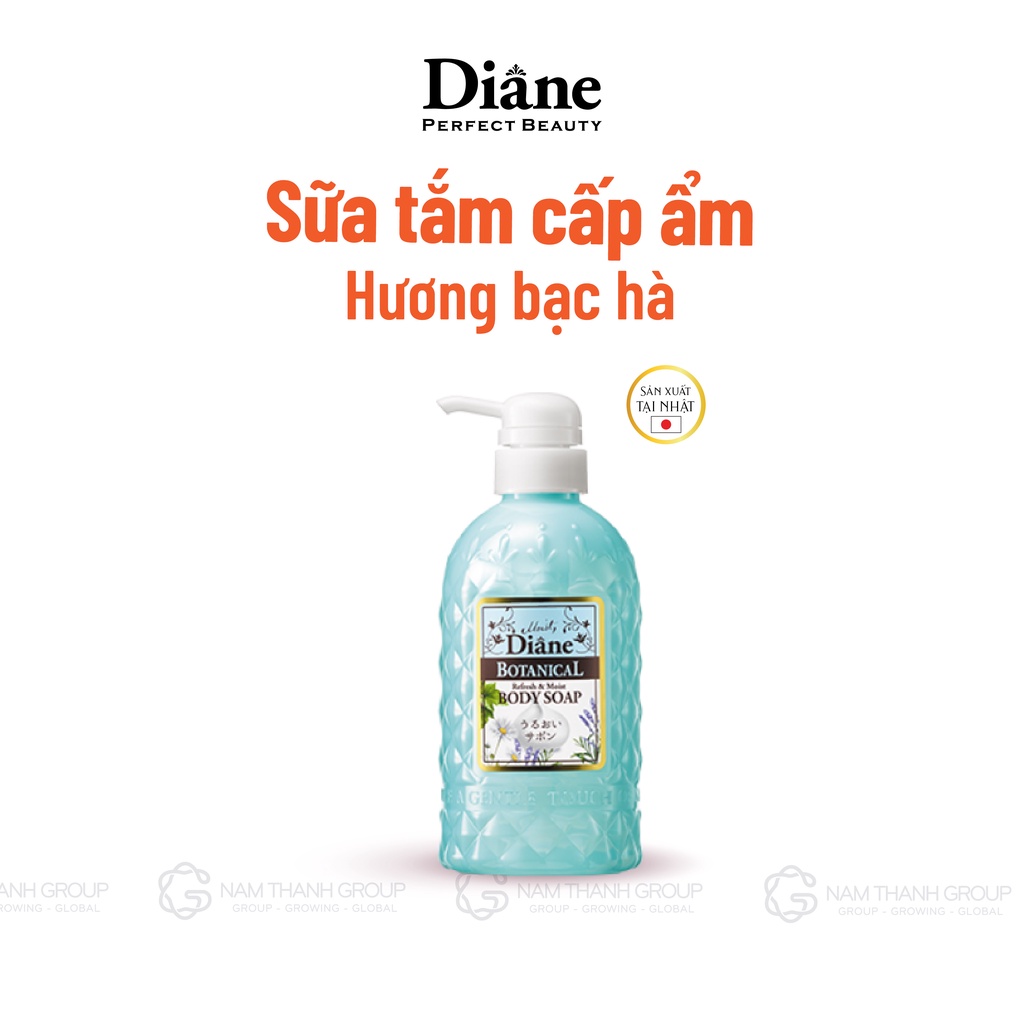 Sữa tắm Moist Diane Botanical Refresh & Moist (hương bạc hà) - 500ml