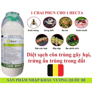 (Nhập Bỉ) Thuốc diệt muỗi - Icon 2.5 CS 1 lít dùng cho nhà ở,chuồng trai và bọ trĩ, bọ xít muỗi... gây hại cây trồng
