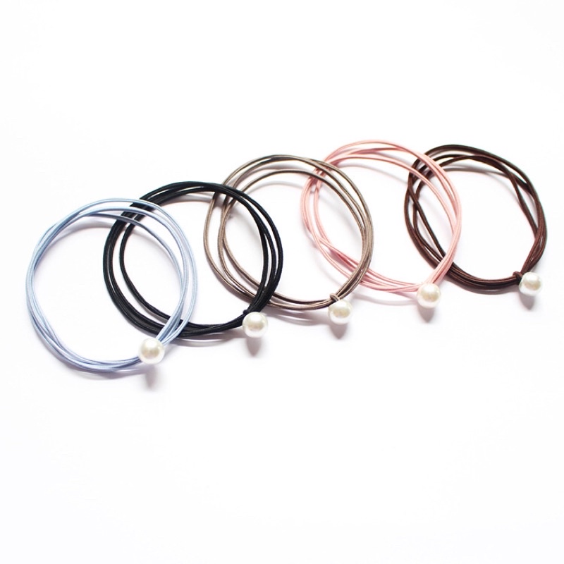 Set 10 chun cột tóc hạt trai xinh xắn màu ngẫu nhiên - Gomi Store