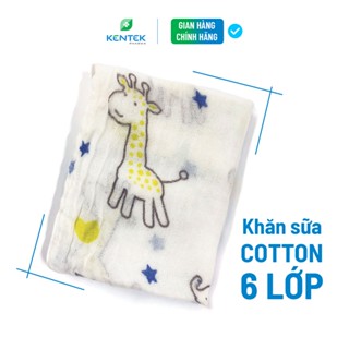 Khăn sữa sợi tre cho bé - COTTON 6 lớp | 22 x 26cm