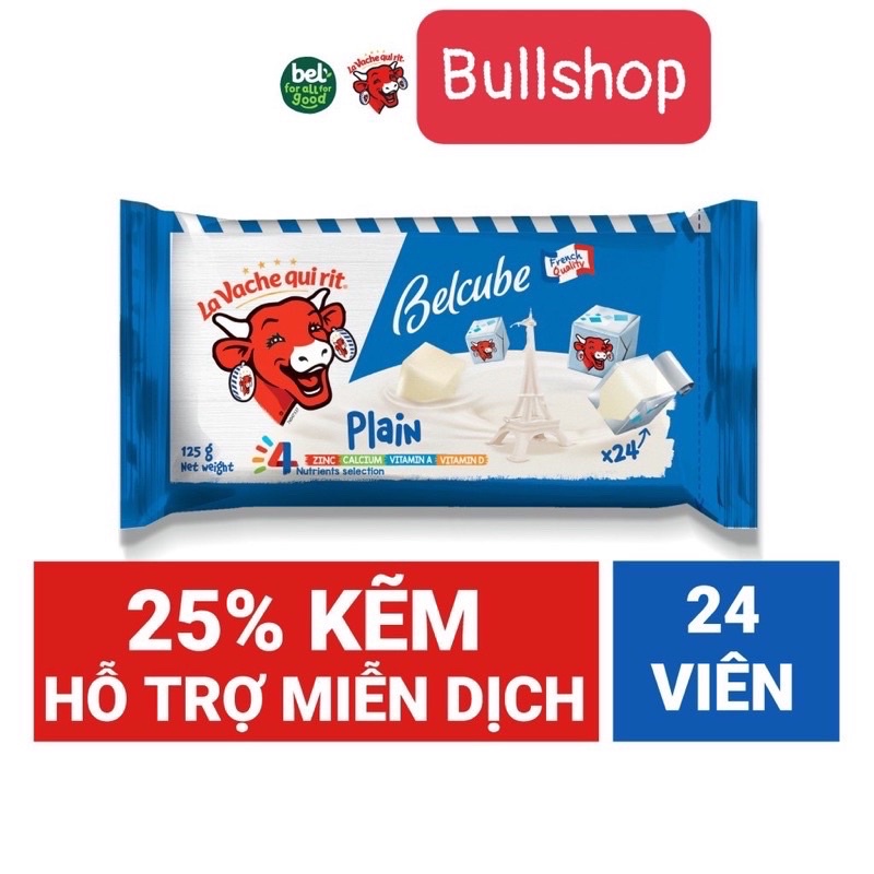 Phô mai Belcube Plain 24 viên vuông