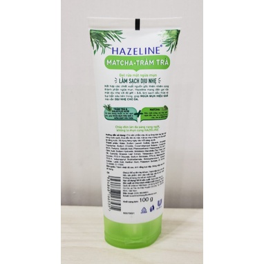 Sữa Rửa Mặt Hazeline MatchaTràmTrà 100g