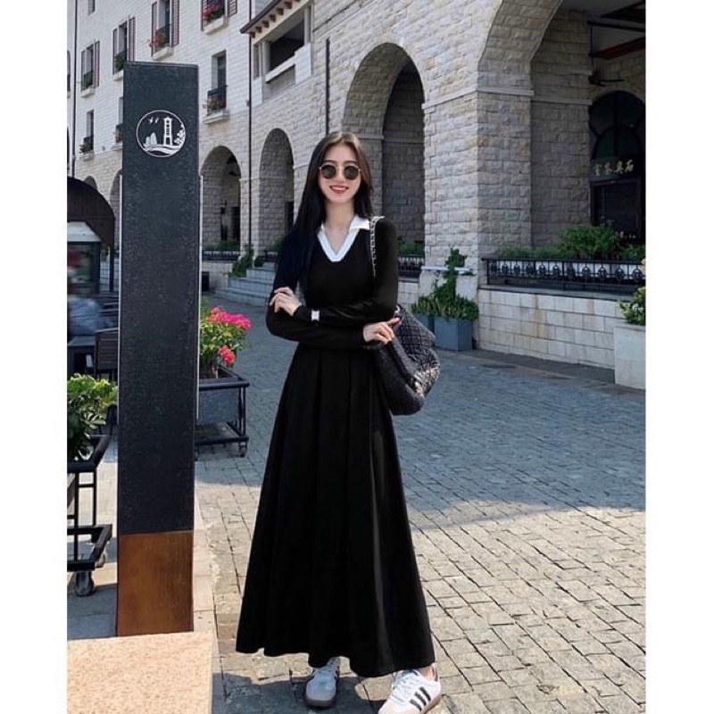 | Chang Tròn | Đầm Polo cổ trắng Bigsize dáng A