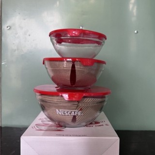 Bộ 3 thố thủy tinh Nescafe