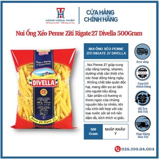 Nui Xéo Penne Ziti Rigate 27 Divella 500Gr Nhập Khẩu Ý