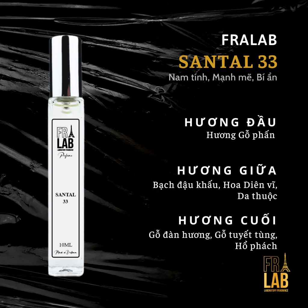 [COMBO LỊCH LÃM] Tinh Dầu Nước Hoa Nam Fralab Nam Tính, Mạnh Mẽ, Sang Trọng, Phá Cách, Dạng Xịt 10ml