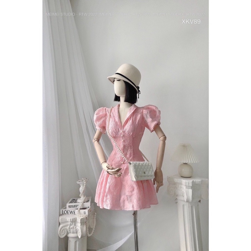 Đầm Váy Gấm Hoa Hàng Thiết Kế Cao Cấp Mã TL06