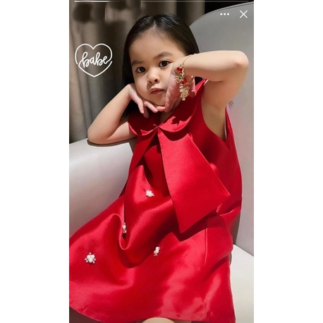 Đầm bé kết hạt trai