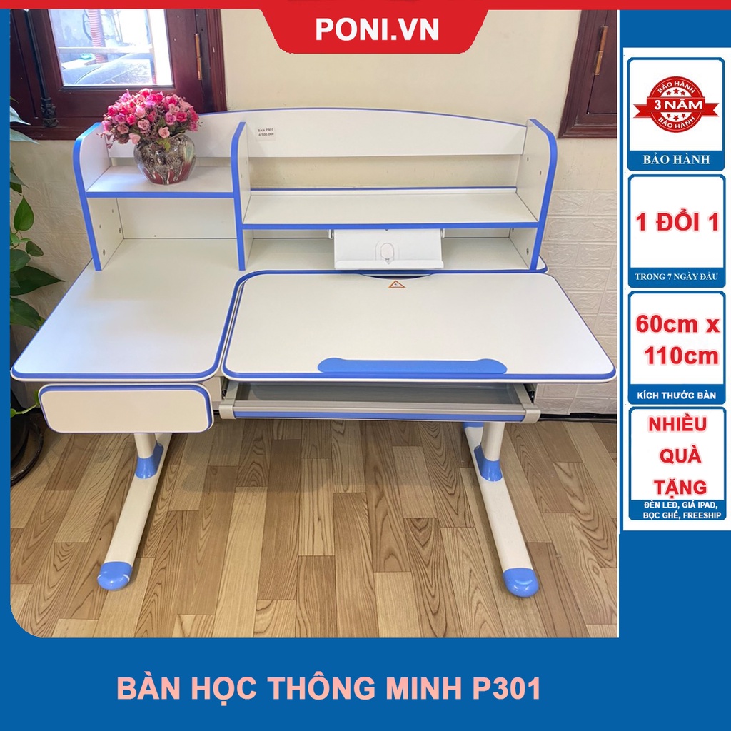Bàn học thông minh chống gù, chống cận PONI P301 (chính hãng)