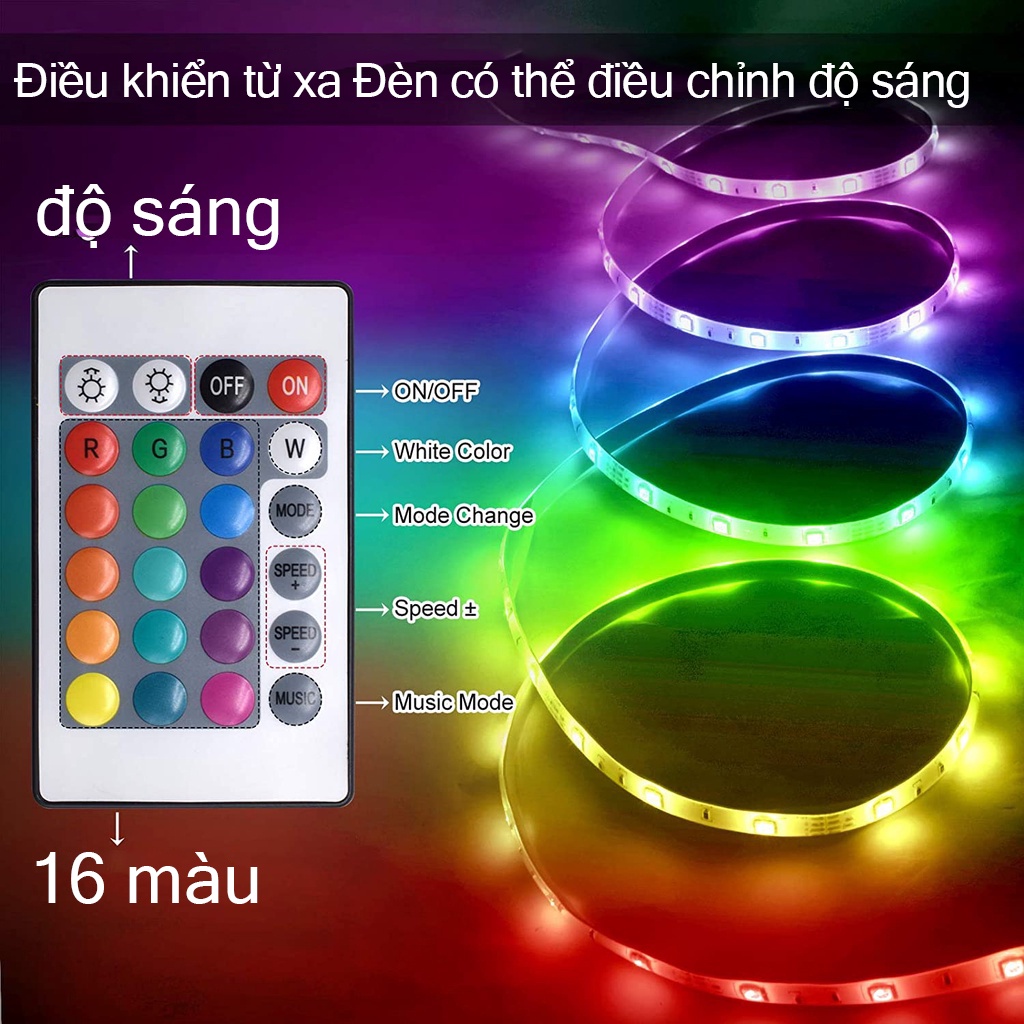 Đèn dây led RGB 5M với Silicone Không thấm nước 16 triệu màu điều khiển bằng điện thoại, nháy theo nhạc, trang trí decor phòng