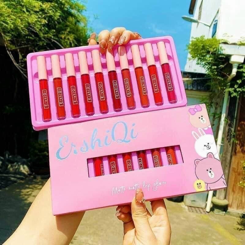 Sét son 10 cây son kem lì ErshiQi siêu hot vị hoa quả pc