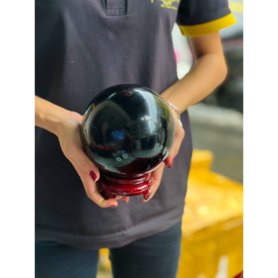 Bi Cầu Đá Onyx Đen - Đường Kính 8cm - 13cm