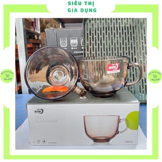 Cốc hổ phách thủy tinh 440ml to, Ly thủy tinh màu hổ phách 440ml to chịu nhiết rất tốt