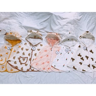 Ảnh thật - Áo choàng xô muslin 2 lớp cho bé từ 0-2 tuổi