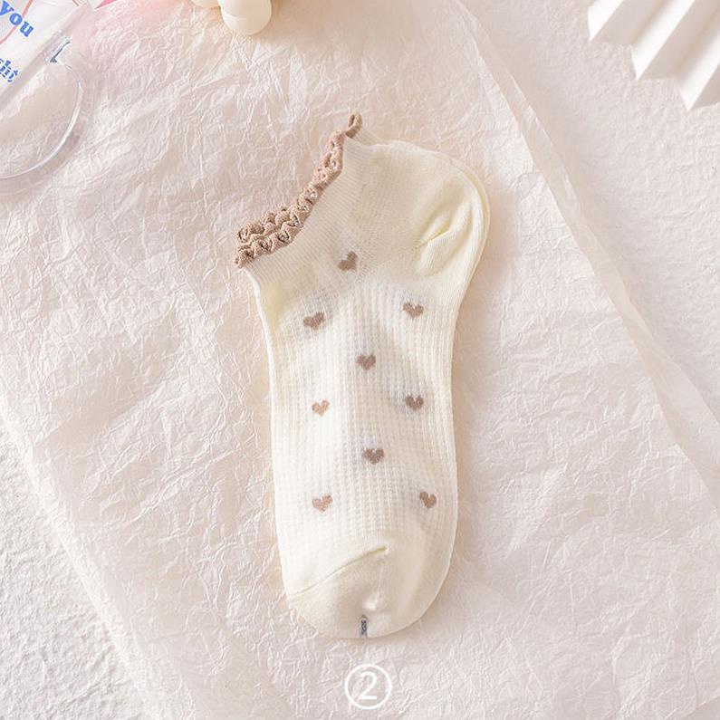 Set 10 tất vớ cổ ngắn nữ hình gấu kem cổ nhúm phong cách hàn quốc cao cấp