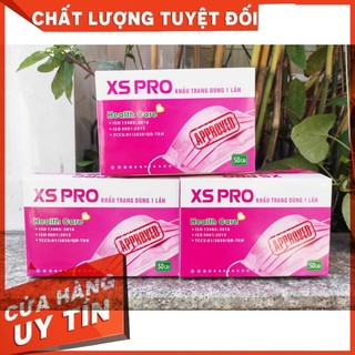 Hộp 50 Khẩu Trang Y Tế XS PRO 4 Lớp Màu Hồng