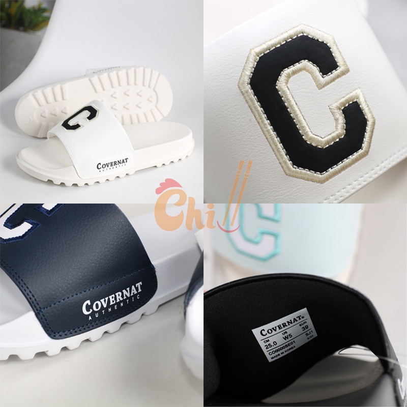 [Chuẩn 11] Dép Covernat logo chữ C full màu đế độn 4cm