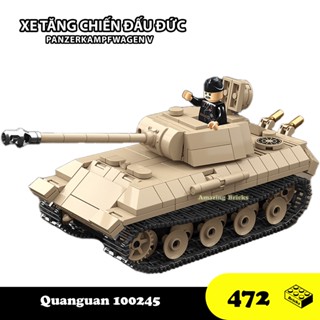  Đồ chơi Lắp ráp Xe Tăng Đức Panzer V Quanguan 100245 German Tank Xếp hình thông minh Mô hình xe  472 mảnh ghép  