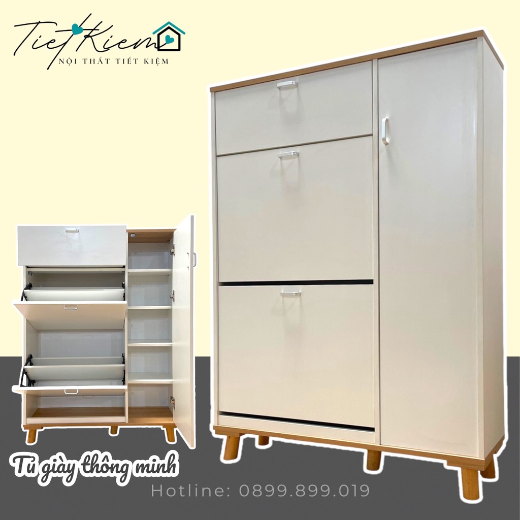 Tủ giày thông minh cánh lật chứa được nhiều giày dép hạn chế trầy xước Nội Thất Tiết Kiệm đã lắp sẵn TG0014