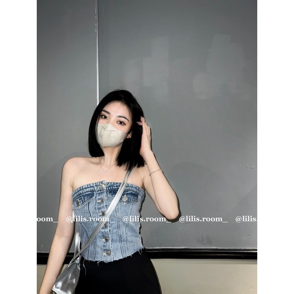 Áo ống denim LiLi ROOM