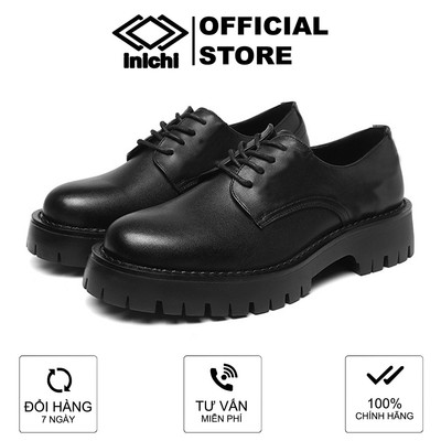 Giày chunky derby INICHI G1112 da lì đế cao 5cm