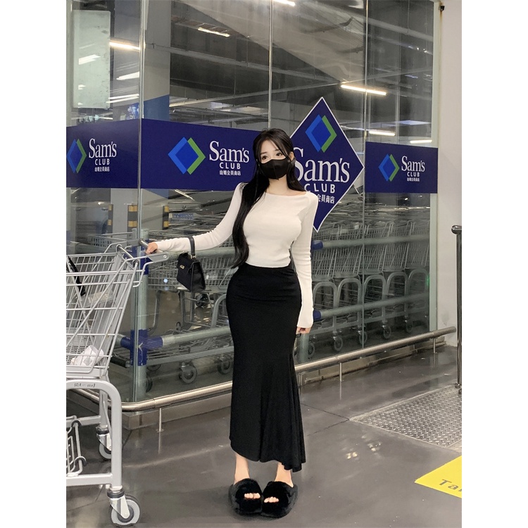 Cocory vn Chân Váy Đuôi Cá Lưng Cao Thời Trang Quyến Rũ Cho Nữ