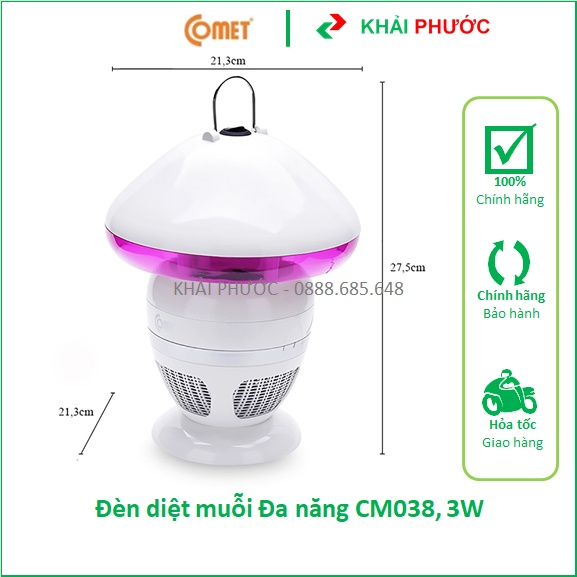 ĐÈN BẮT DIỆT MUỖI MUỔI MŨI MỦI CÔN TRÙNG 3W KIÊM ĐÈN NGỦ ĐA NĂNG COMET CM038 CHÍNH HÃNG GIÁ RẺ KHẢI 
