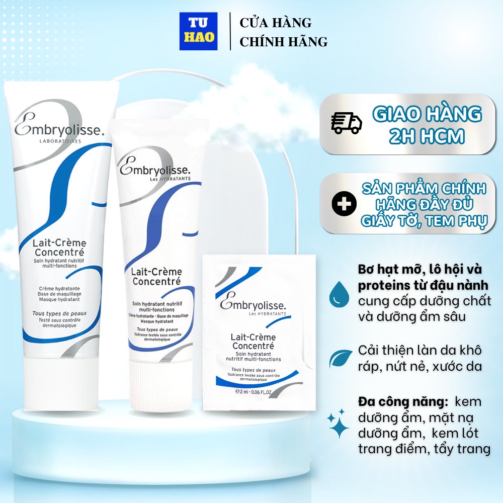 Sữa Dưỡng Ẩm Siêu Phục Hồi Embryolisse Lait Creme Concentre 75ml (spa)