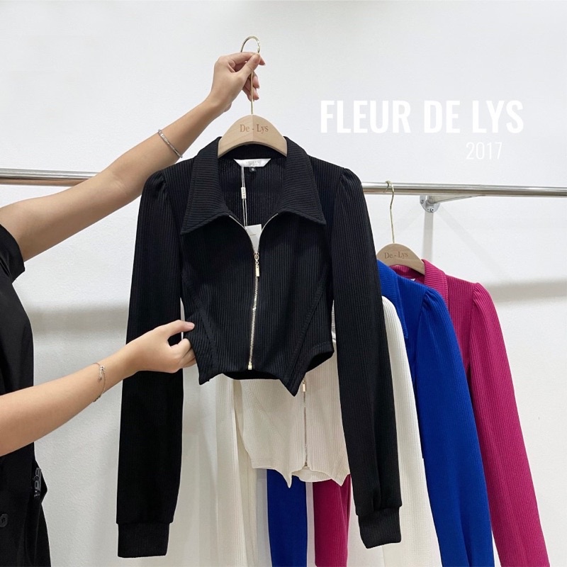 Áo croptop dài tay vân tăm Delys