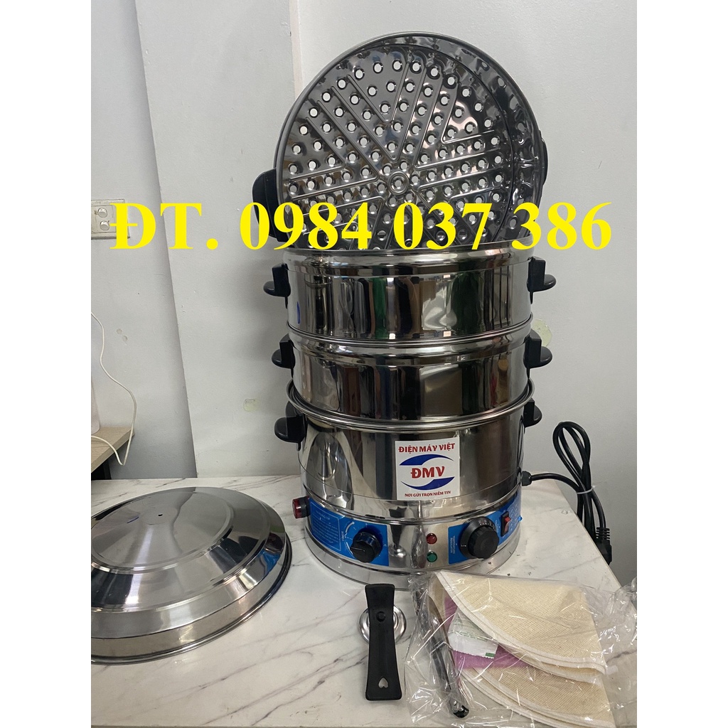 Nồi hấp cao cấp bằng điện 2 tầng, size 35cm...Bảo hành 12 tháng. Hấp bánh bao, xôi, gà, giò chả